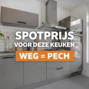 Moderne taupe/zandbeige hoogglans keuken2,70 meter