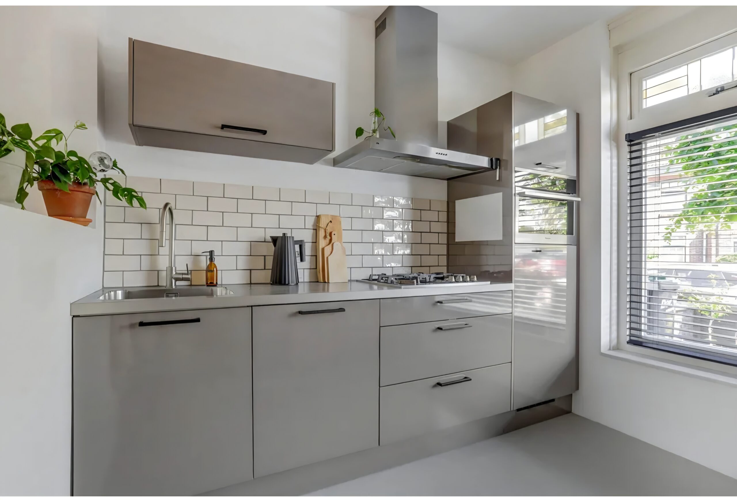 Moderne taupe/zandbeige hoogglans keuken2,70 meter - Afbeelding 3