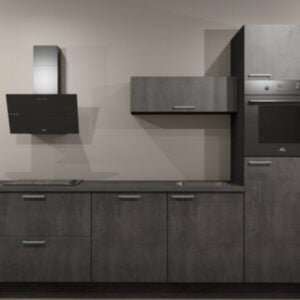 Nieuwe Moderne Betonlook Zwarte Keuken