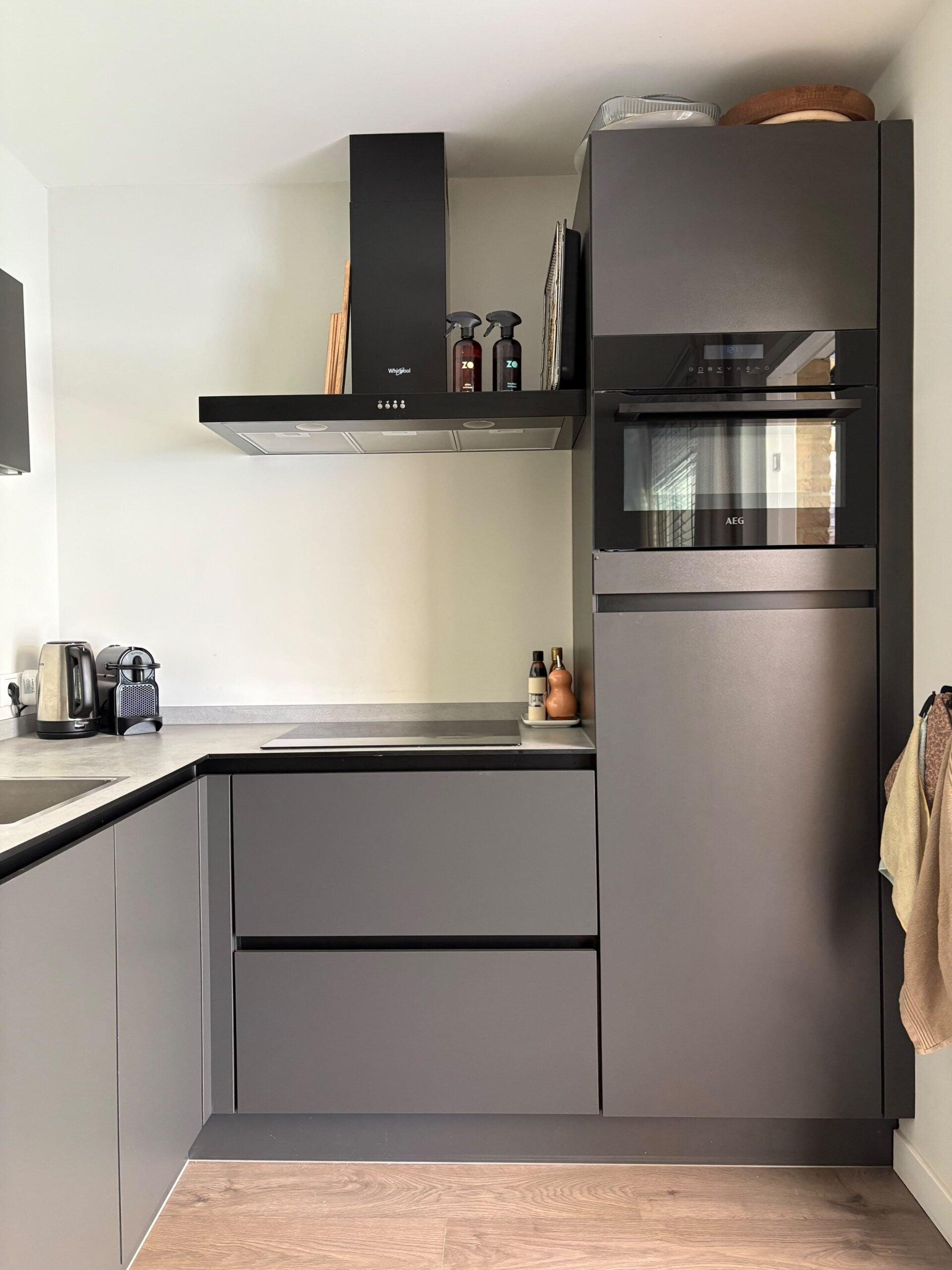Luxe Moderne mat antraciet hoekkeuken incl. ALLE APPARATUUR ER BIJ - Afbeelding 7