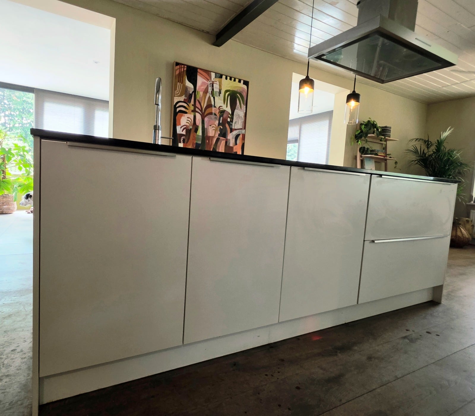MODERNE HOUTKLEURIGE / MAT WITTE EILANDKEUKEN DIRECT BESCHIKBAAR - Afbeelding 7