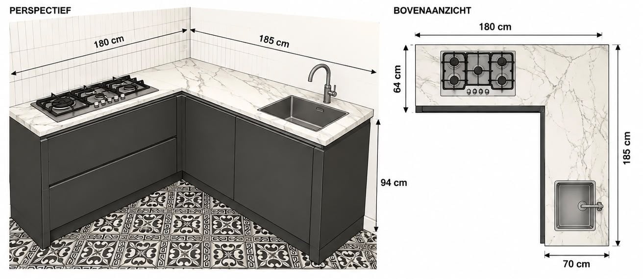 STRAKKE MODERNE MAT GRIJZE SCHIEREILANDKEUKEN +BOSCH/AEG +QUOOKER - Afbeelding 9